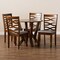 Baxton Studio Ariane Modern and Contemporary Grey Fabric and Walnut Brown Finished Wood 5-Piece Dining Set 174-9883-10899-Zoro - alternate 4